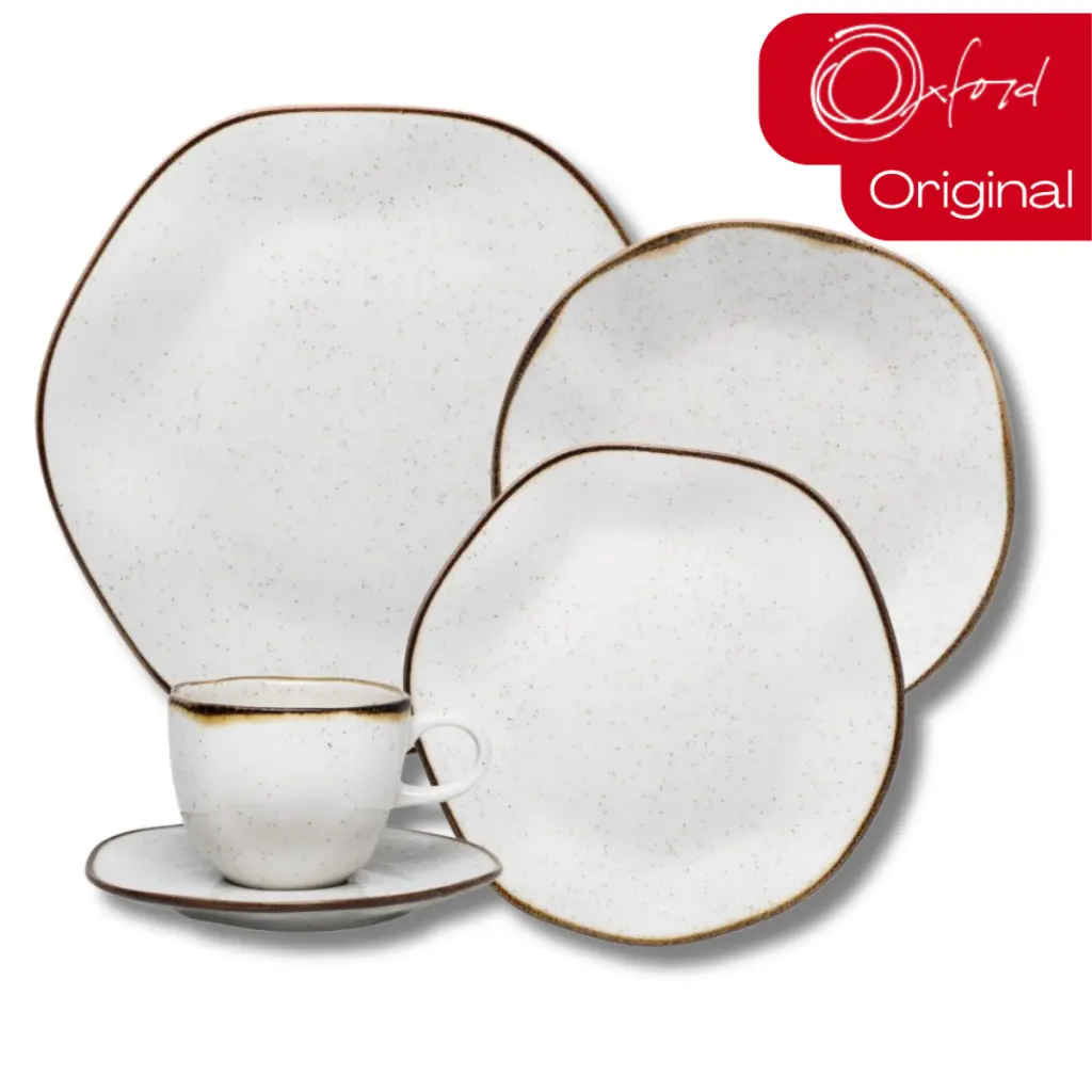 Aparelho de Jantar e Chá Porcelana 30 Peças Ryo Maresia Oxford